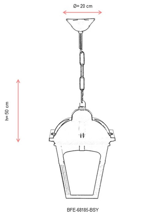 Opviq Lámpara de araña para exteriores BFE-68185-BSY Negra Opviq Lámpara de araña para exteriores BFE-68185-BSY Negra